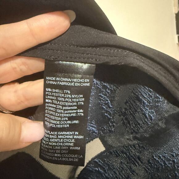 Chico's Travelers Jacket Size 0 (4/6) Blue Giraffe Print Sheer Organza Jacquard - Picture 5 of 6